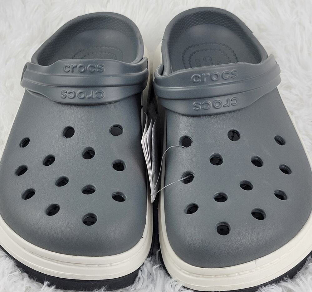 Rubber Clogs Men Slippers Adjustable Strap Gray White Casual Lounge Sandal 11